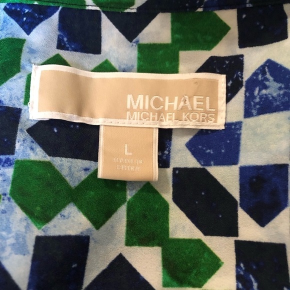 MICHAEL MICHAEL KORS Roll Tab Sleeve Blouse Size L - Picture 7 of 8